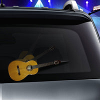 Acoustic classic guitar WiperTag attaches to rear wiper blades
