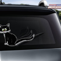 Cat Wagging Tail-Black WiperTags
