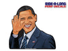 *NEW* Obama Waving *RIDE A LONG* Perforated Decal