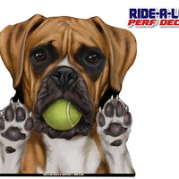 *NEW* Boxer with Tennis Ball *RIDE A LONG* Perforated Decal