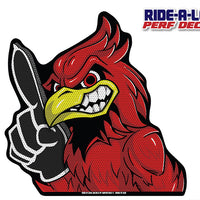 *NEW* Cardinal Mascot 2 #1 Foam Finger *RIDE A LONG* Perforated Decal