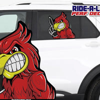 *NEW* Cardinal Mascot #1 Foam Finger *RIDE A LONG* Perforated Decal