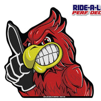 *NEW* Cardinal Mascot #1 Foam Finger *RIDE A LONG* Perforated Decal