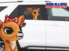 *NEW! Girlfriend Reindeer *RIDE A LONG* Perforated Decal (Passenger Side)