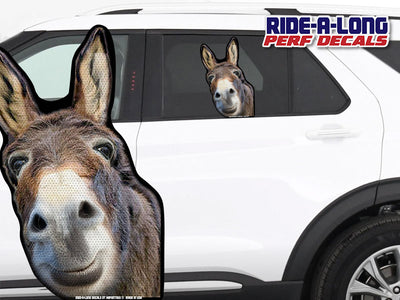 *NEW* Donkey Smiling *RIDE A LONG* Perforated Decal
