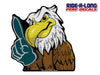 *NEW* Eagle Mascot #1 Foam Finger *RIDE A LONG* Perforated Decal