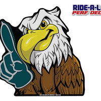 *NEW* Eagle Mascot #1 Foam Finger *RIDE A LONG* Perforated Decal