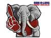 *NEW* Elephant Mascot #1 Foam Finger *RIDE A LONG* Perforated Decal