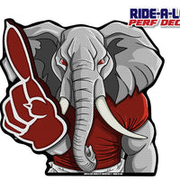 *NEW* Elephant Mascot #1 Foam Finger *RIDE A LONG* Perforated Decal