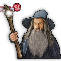 Gray Wizard You Shall Not Pass Waving WiperTag