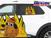 *NEW* It's Fine Dog in Flames *RIDE A LONG* Perforated Decal