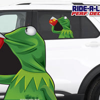 *NEW* Kermie Sippin Tea *RIDE A LONG* Perforated Decal