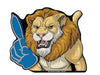 *NEW* Lions Mascot #1 Foam Finger *RIDE A LONG* Perforated Decal