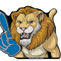 *NEW* Lions Mascot #1 Foam Finger *RIDE A LONG* Perforated Decal