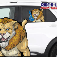 *NEW* Lions Mascot #1 Foam Finger *RIDE A LONG* Perforated Decal