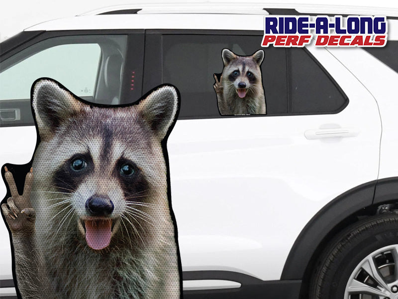 *NEW* Raccoon Peace *RIDE A LONG* Perforated Decal