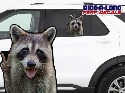 *NEW* Raccoon Peace *RIDE A LONG* Perforated Decal