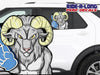 *NEW* Ram Mascot #1 Foam Finger *RIDE A LONG* Perforated Decal