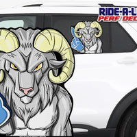 *NEW* Ram Mascot #1 Foam Finger *RIDE A LONG* Perforated Decal