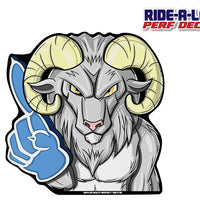 *NEW* Ram Mascot #1 Foam Finger *RIDE A LONG* Perforated Decal