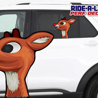 *NEW* Red Nose Reindeer *RIDE A LONG* Perforated Decal