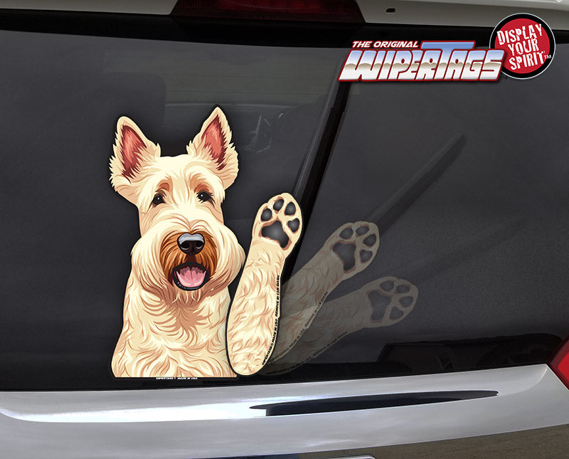 *NEW* Scottish Wheaten Terrier Waving Dog WiperTags