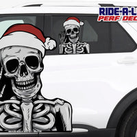 *NEW* Skeleton Santa *RIDE A LONG* Perforated Decal