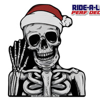 *NEW* Skeleton Santa *RIDE A LONG* Perforated Decal