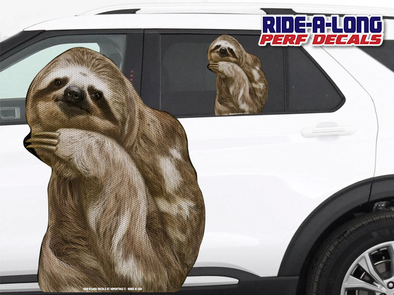 Posing cute sloth perforated backseat window decal sticker WiperTag ...