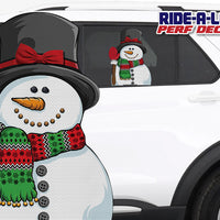 Snowman *RIDE A LONG* Perforated Decal