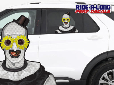 *NEW* Terrifying Clown with Glasses *RIDE A LONG* Perforated Decal