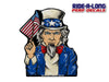 *NEW! Patriotic Uncle Sam *RIDE A LONG* Perforated Decal