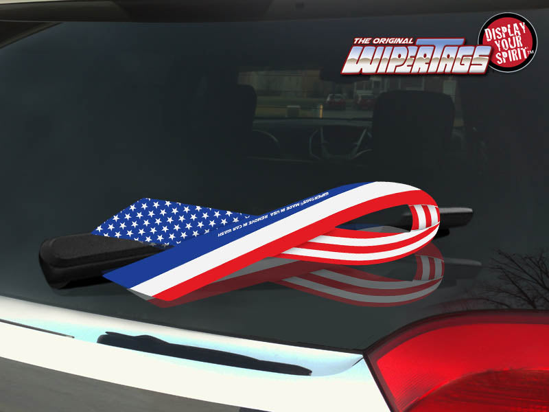 USA Flag Ribbon WiperTag