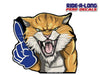 *NEW* Wildcat Mascot #1 Foam Finger *RIDE A LONG* Perforated Decal