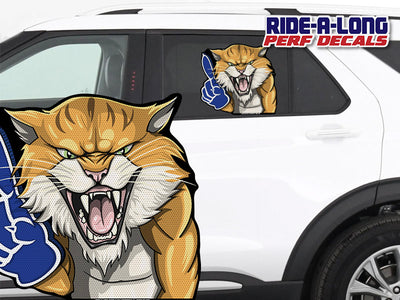 *NEW* Wildcat Mascot #1 Foam Finger *RIDE A LONG* Perforated Decal