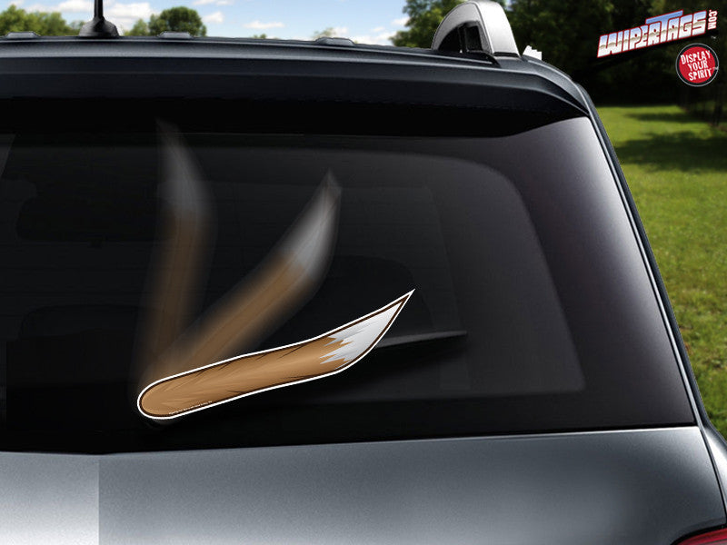 Wagging Dog Tail WiperTag attaches to rear vehicle wiper blade | WiperTags