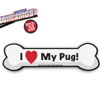 I Love Pugs Bone WiperTag