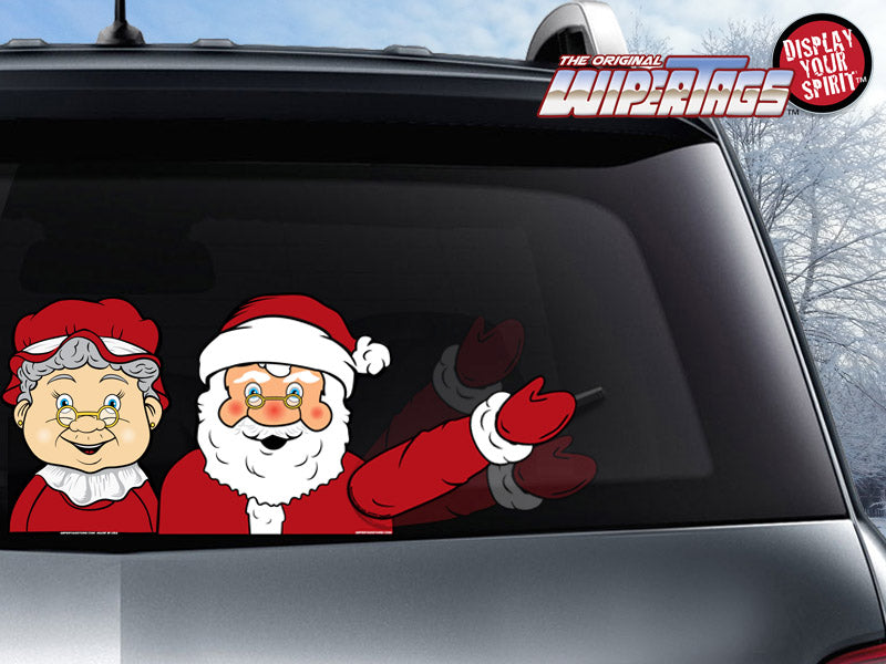 Santa & Mrs Claus Waving WiperTag with Decals
