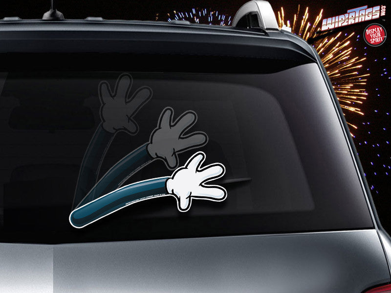White Glove Hand Wave WiperTags cover attach to rear wiper blade ...
