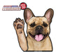 Frankie the Frenchie Bulldog Waving Dog WiperTags