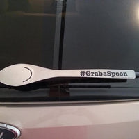 GrabaSpoon Wood Spoon with Smile WiperTag
