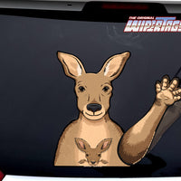 Kangaroo with Baby Waving WiperTags