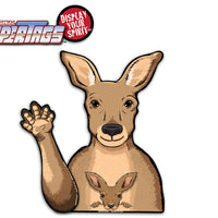 Kangaroo with Baby Waving WiperTags