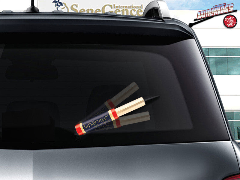 LipSense Lipstick WiperTag advertising covers attach to rear wiper