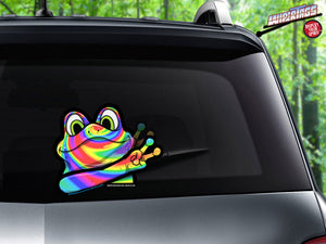 Peace Waving Rainbow Frog