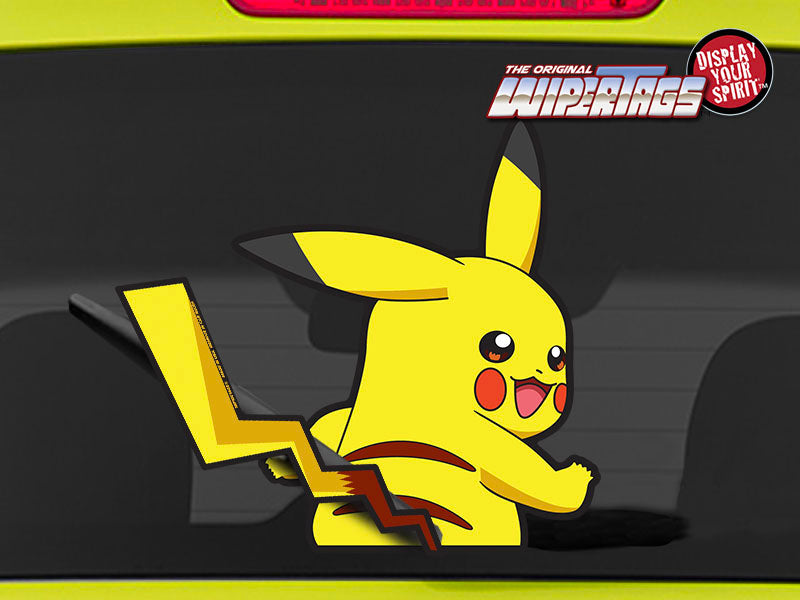 Pikachu Pika Waving Wagging Tail Pokemon Waving Decal WiperTag for rear  windshield wiper