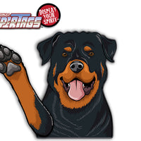 Moe the Rottweiler Dog Waving WiperTags