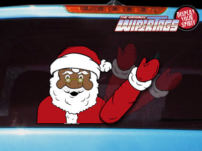ORIGINAL Black Santa Claus Waving WiperTag with Decal