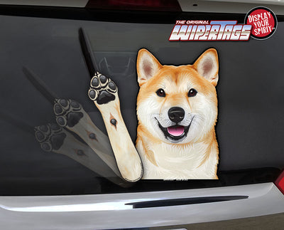 Shiba Inu Dog Waving WiperTags