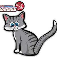 Cat Wagging Tail-Grey WiperTags